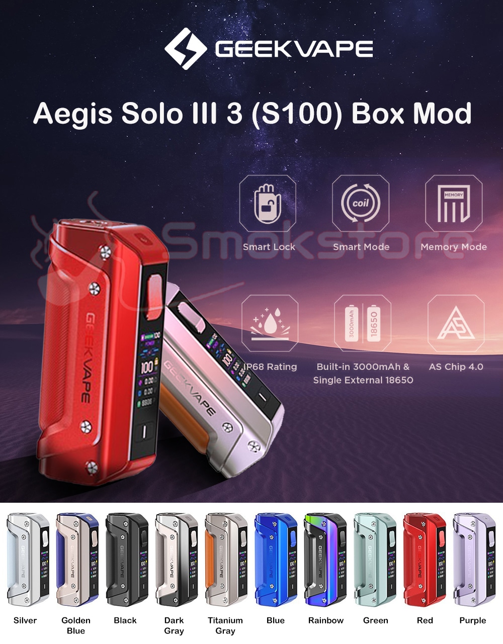 Geekvape S100 Manual Geekvape Single 18650 Aegis Solo 3 Kit Australia  Geekvape S100 User Manual