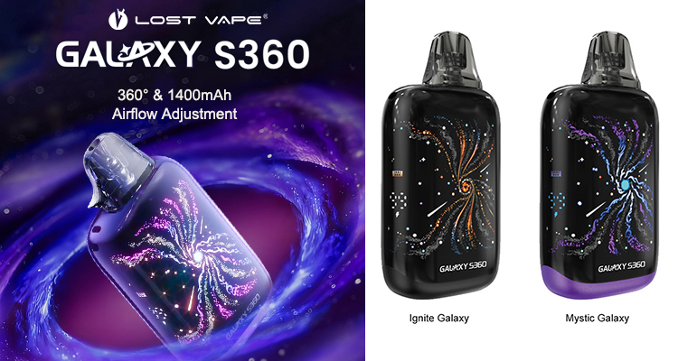 lost vape galaxy s360 Lost Vape Galaxy S360 Pod System Kit 1400mAh - World's 1st 360° Galaxy  Screen Pod Kit