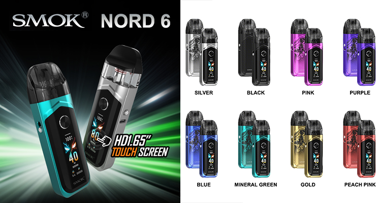 SMOK Nord 6 Pod System Kit 3800mAh 5ml - Dual Core Dual Meshed, RPM 3 Coil  New Upgrade